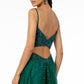 Embellished Illusion Deep V-Neck Dress - GL2891 Elizabeth K