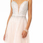 Jewel Embellished Tulle A-Line Dress w/ Strap Back- GL2892 by Elizabeth K - Special Occasion
