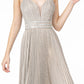 Elizabeth K - GL2905 - Illusion Deep V-Neck A-Line Dress