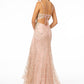 Elizabeth K - GL2938 - Mesh V-Neck Mermaid Dress