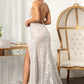 GL3003 GLS by Gloria - Illusion V-Neck Mermaid Dress - Curves