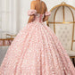 Elizabeth K - GL3019 - 3D Floral Jewel Embellished Sequin Sweetheart  Quinceanera Dress