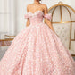 Elizabeth K - GL3019 - 3D Floral Jewel Embellished Sequin Sweetheart  Quinceanera Dress