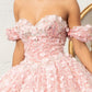 Elizabeth K - GL3019 - 3D Floral Jewel Embellished Sequin Sweetheart  Quinceanera Dress