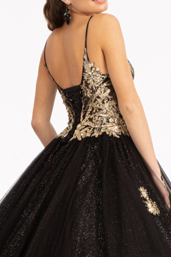Elizabeth K - GL3021 - Glitter Embellished Mesh Sequin Quinceanera Dress
