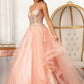 Elizabeth K - GL3021 - Glitter Embellished Mesh Sequin Quinceanera Dress