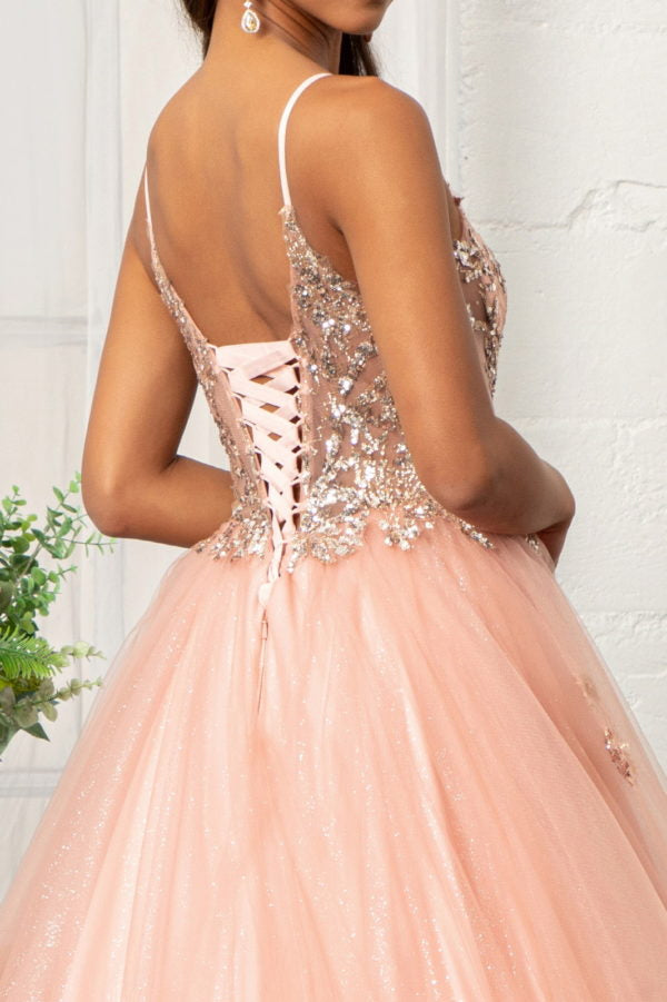 Elizabeth K - GL3021 - Glitter Embellished Mesh Sequin Quinceanera Dress