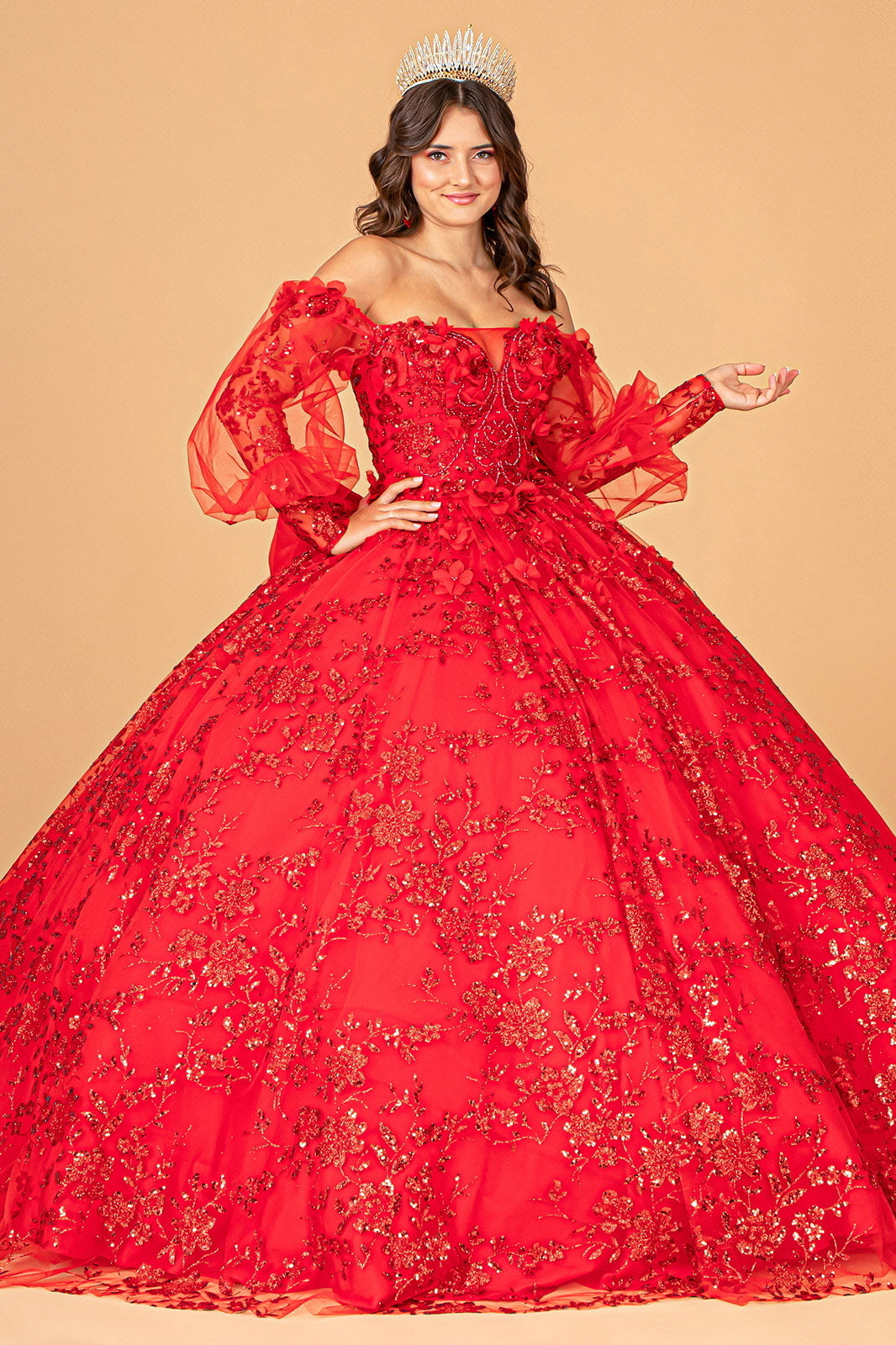 Elizabeth K - GL3071 - Mesh Off The Shoulder Quinceanera Dress