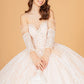 Elizabeth K - GL3073 - Mesh Off-Shoulder Sleeve Quinceanera Dress