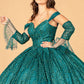 Elizabeth K - GL3073 - Mesh Off-Shoulder Sleeve Quinceanera Dress