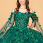 Off Shoulder Mesh Quinceanera Gown w/ Shoulder Side Mesh Drapes by Elizabeth K - GL3075