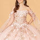 Off Shoulder Mesh Quinceanera Gown w/ Shoulder Side Mesh Drapes by Elizabeth K - GL3075