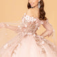 Off Shoulder Mesh Quinceanera Gown w/ Shoulder Side Mesh Drapes by Elizabeth K - GL3075