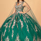 Elizabeth K - GL3076 - Embellished V-Neck Quinceanera Dress