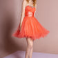 Elizabeth K - GS1052 - Sweetheart Beaded Tulle Cocktail Dress - Short