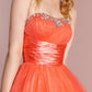 Elizabeth K - GS1052 - Sweetheart Beaded Tulle Cocktail Dress - Short