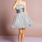 Elizabeth K - GS1052 - Sweetheart Beaded Tulle Cocktail Dress - Short