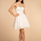Elizabeth K - GS1611 - Strapless Sweetheart Lace Cocktail Dress - Short