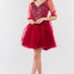 Elizabeth K - GS1968 - Embellished Bodice V-Neck Tulle Short Cocktail Dress