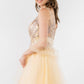 Elizabeth K - GS1968 - Embellished Bodice V-Neck Tulle Short Cocktail Dress