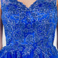 Elizabeth K - GS1968 - Embellished Bodice V-Neck Tulle Short Cocktail Dress