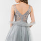 Elizabeth K - GS1968 - Embellished Bodice V-Neck Tulle Short Cocktail Dress