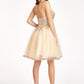 Elizabeth K - GS1980 - Glitter and Sequin Sweetheart Cocktail Dress  - Short