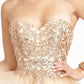 Elizabeth K - GS1980 - Glitter and Sequin Sweetheart Cocktail Dress  - Short