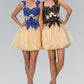 Elizabeth K - GS2133 - Floral Lace Sweetheart Neck Tulle Cocktail Dress - Short