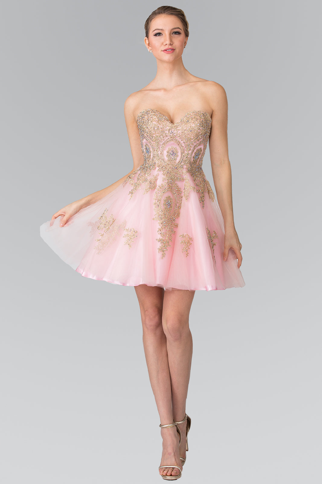 Elizabeth K - GS2371 - Sweethearted A-line Tulle Cocktail Dress - Short