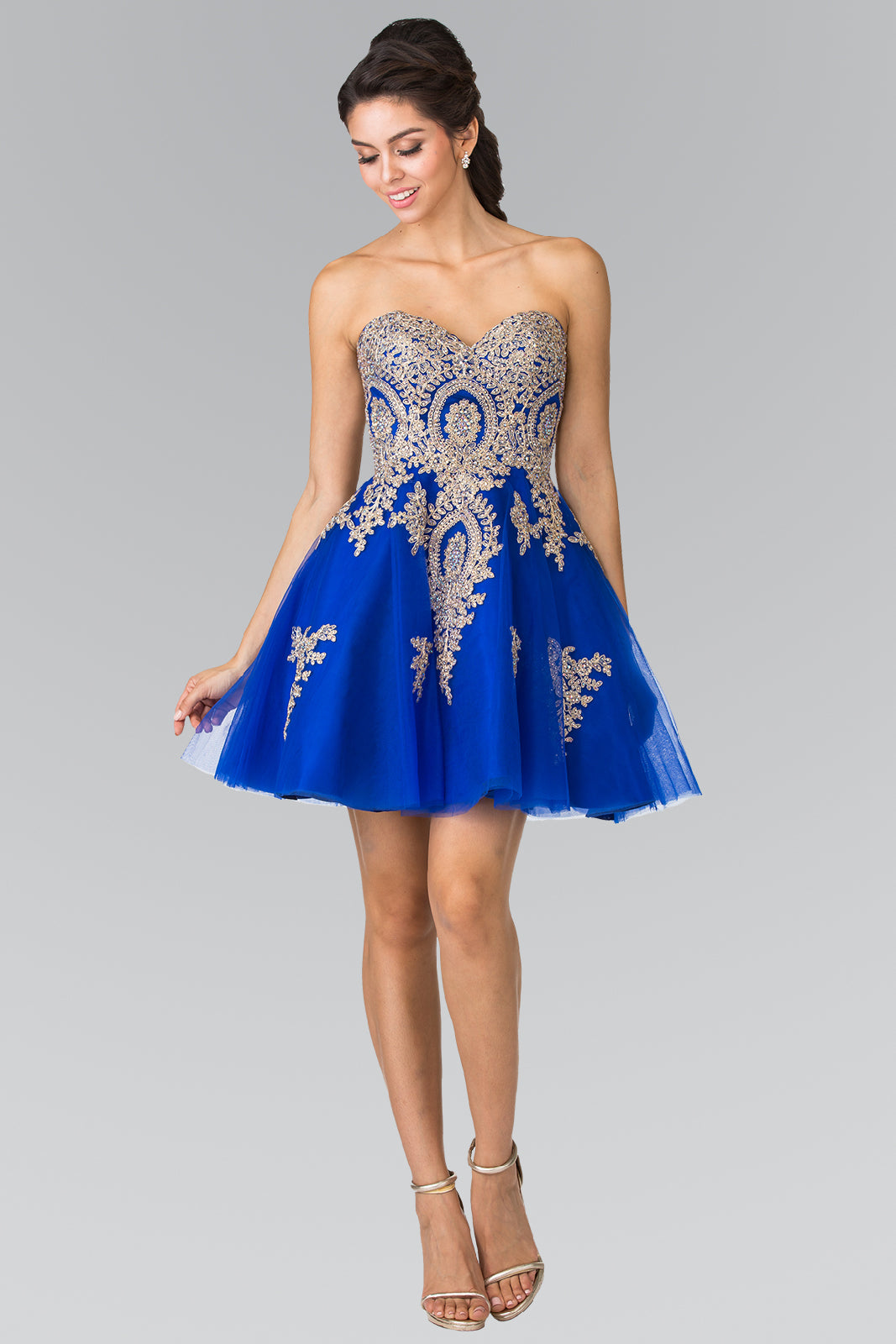 Elizabeth K - GS2371 - Sweethearted A-line Tulle Cocktail Dress - Short