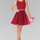 Elizabeth K - GS2375 - Lace Illusion A-line Cocktail Dress - Short