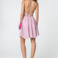 Elizabeth K - GS2839 - V-Neck Glitter Crepe Cocktail Dress - Short
