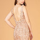 Elizabeth K - GS3085 - Embellished Sweetheart Neck Cocktail Dress - Short