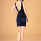 Elizabeth K - GS3085 - Embellished Sweetheart Neck Cocktail Dress - Short