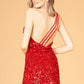 Elizabeth K - GS3086 - Sequin One Shoulder Cocktail Dress - Short