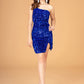 Elizabeth K - GS3086 - Sequin One Shoulder Cocktail Dress - Short