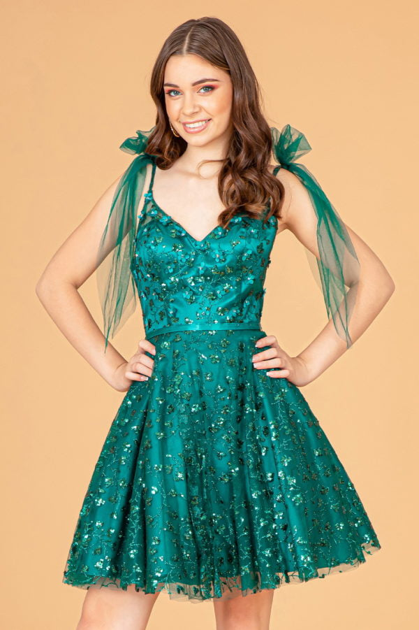 Elizabeth K - GS3088 - Sequin Sweetheart Glitter Cocktail Dress  - Short