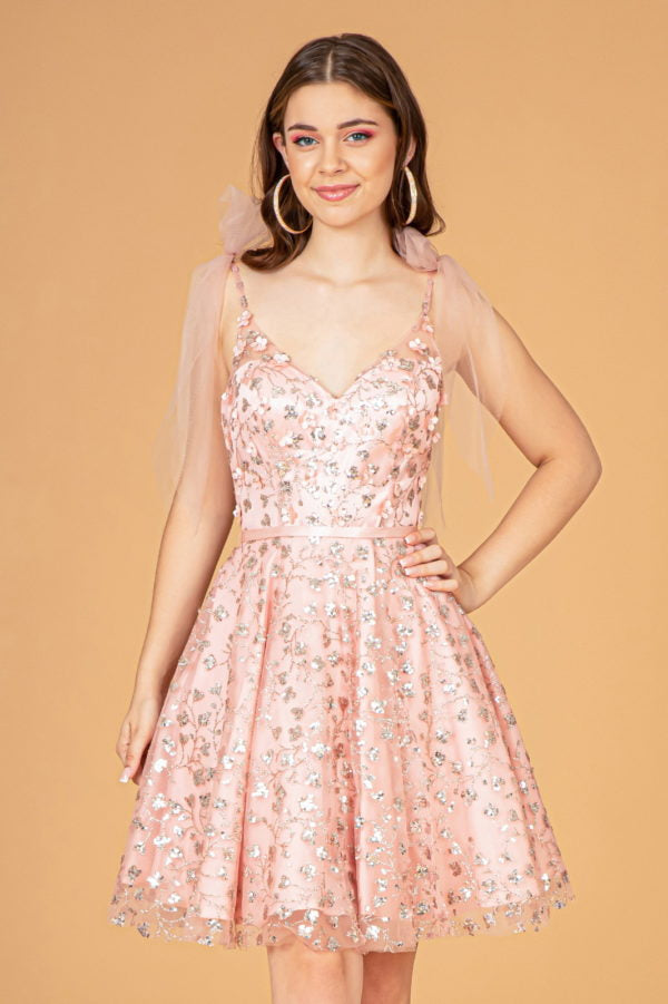 Elizabeth K - GS3088 - Sequin Sweetheart Glitter Cocktail Dress  - Short