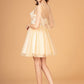 Elizabeth K - GS3089 - Mesh Sweetheart Neckline Cocktail Dress - Short