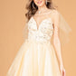 Elizabeth K - GS3089 - Mesh Sweetheart Neckline Cocktail Dress - Short