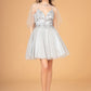 Elizabeth K - GS3089 - Mesh Sweetheart Neckline Cocktail Dress - Short