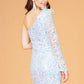 Elizabeth K - GS3092 - Sequin Asymmetric Neckline Cocktail Dress - Short