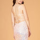 Elizabeth K - GS3093 - Sequin Straight Across Neck Cocktail Dress - Short