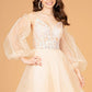 Elizabeth K - GS3095 - Mesh Sweetheart Neckline Cocktail Dress - Short