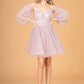 Elizabeth K - GS3095 - Mesh Sweetheart Neckline Cocktail Dress - Short