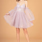 Elizabeth K - GS3095 - Mesh Sweetheart Neckline Cocktail Dress - Short