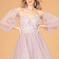 Elizabeth K - GS3095 - Mesh Sweetheart Neckline Cocktail Dress - Short