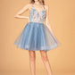 Elizabeth K - GS3095 - Mesh Sweetheart Neckline Cocktail Dress - Short