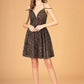 Elizabeth K - GS3097 - Sequin Sweetheart Neckline Cocktail Dress - Short